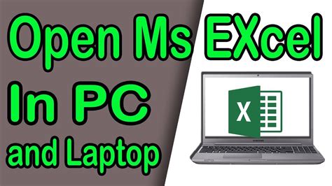 how to open excel sheet in laptop