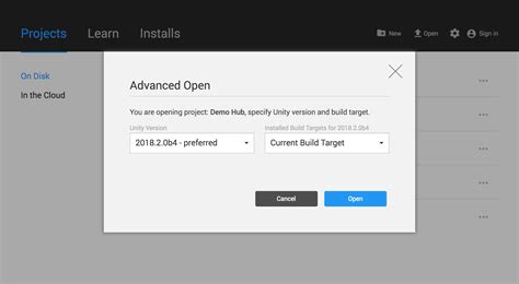 how to open existing project in unity