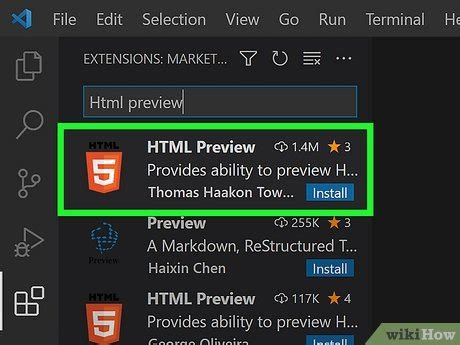 how to open html file in visual code