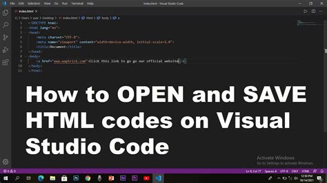 how to open html in visual studio