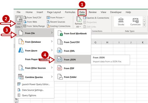 how to open json file in excel 2019