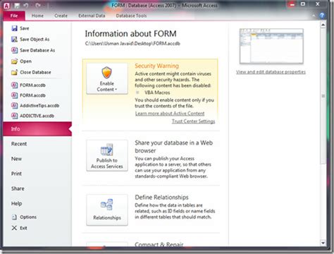 how to open microsoft access runtime 2013