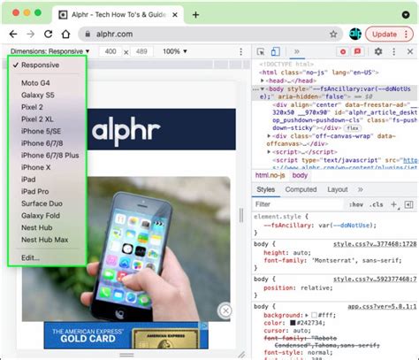 how to open mobile version on pc