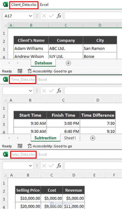 how to open multiple excel files in one window