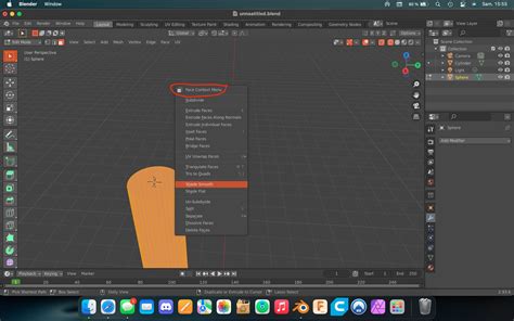 how to open object context menu blender mac