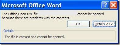 how to open office xml word processing document