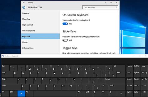 how to open on screen keyboard using mouse windows 10