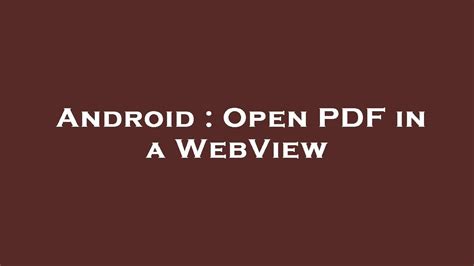 how to open pdf in webview android