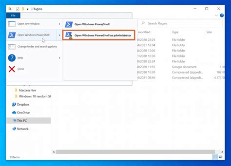 how to open powershell in a folder as administrator windows 10