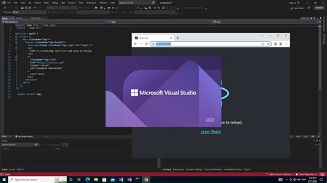 how to open react project in visual studio