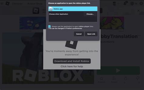 how to open roblox app from browser