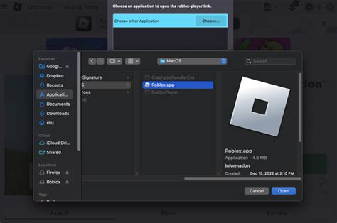 how to open roblox app from website