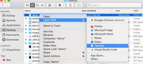 how to open the html of a page on mac