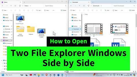 how to open two folders side by side in windows 10
