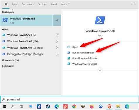 how to open windows powershell in a folder windows 10