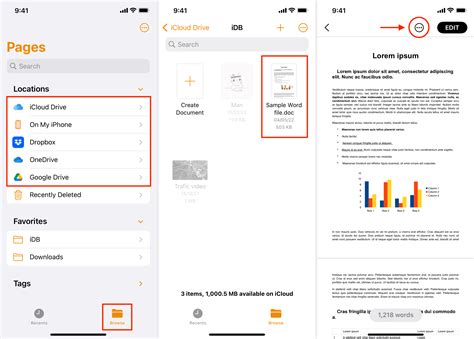 how to open word file in ios
