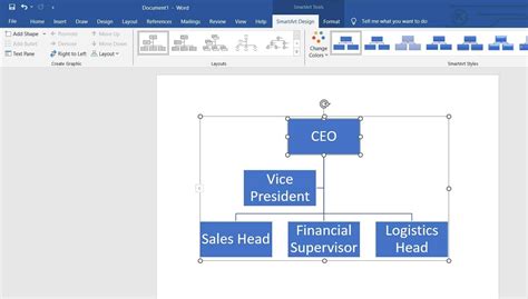how to organizational chart in word