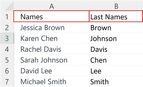 how to organize excel sheet by last name