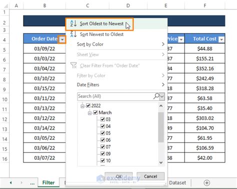 how to organize rows in excel by date
