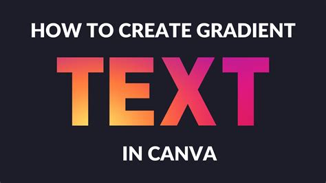 how to outline gradient text in canva