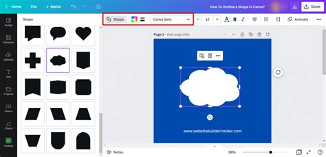 how to outline shapes in canva