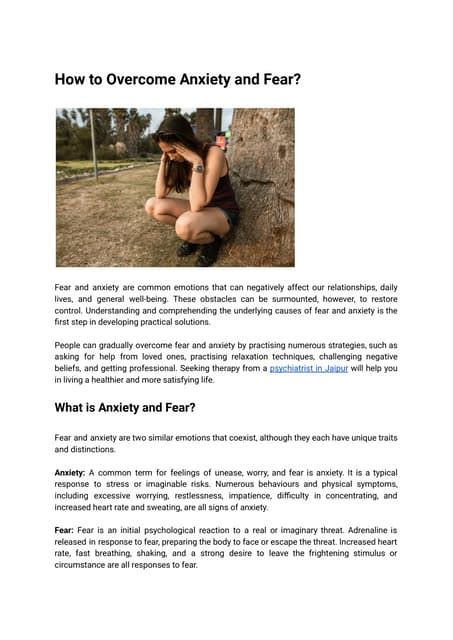 how to overcome fear and anxiety pdf