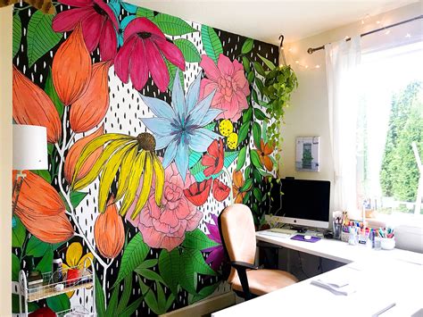 how to paint flowers on bedroom wall