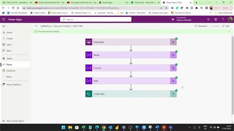 how to pass data from powerapps to power automate