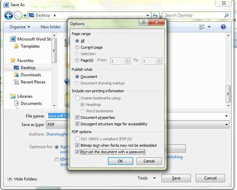 how to password protect a pdf file in word
