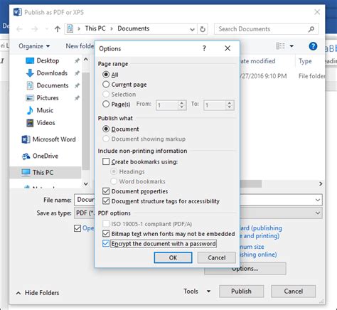 how to password protect a pdf in microsoft word