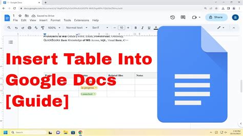 how to paste a list into a table google docs