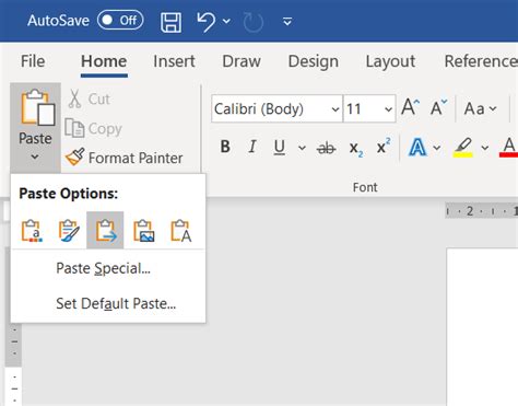how to paste in word with same format mac