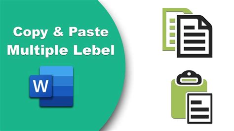 how to paste multiple labels in word
