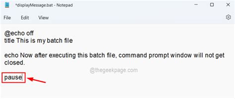 how to pause command prompt