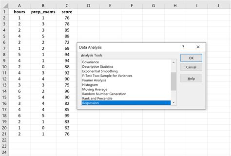 how to perform a multiple linear regression analysis in excel