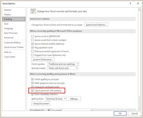 how to perform a spelling and grammar check on microsoft word