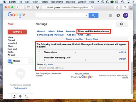 how to permanently block sender in gmail