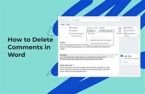 how to permanently delete comments in word document