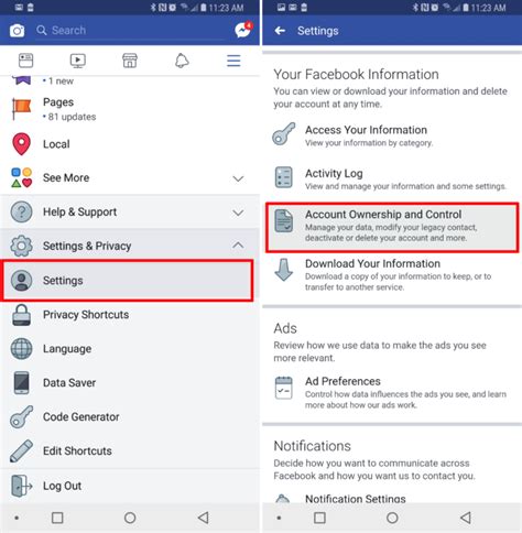 how to permanently delete facebook account from mobile