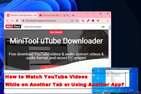 how to play a youtube video while on a different app