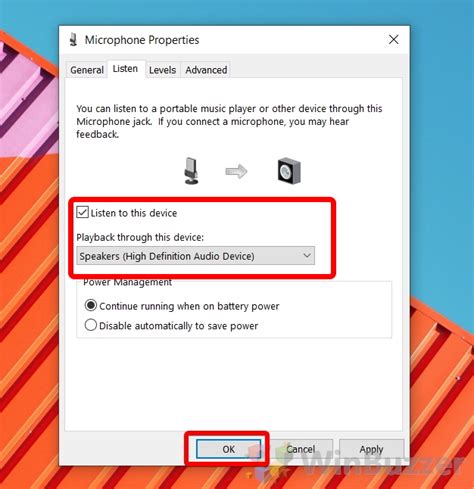 how to playback microphone windows 10