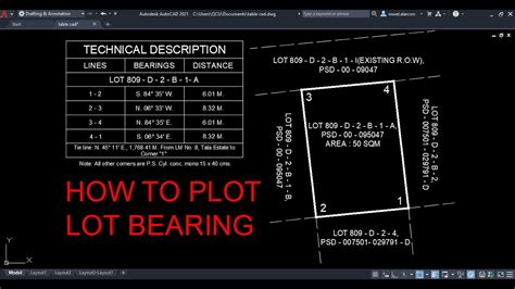 how to plot coordinates in autocad using bearing and distance