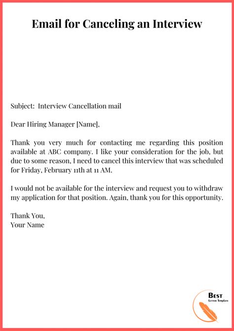 how to politely cancel an interview