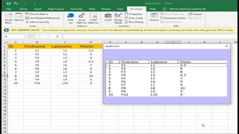 how to populate a listbox in vba userform