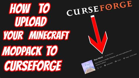 how to post a modpack on curseforge