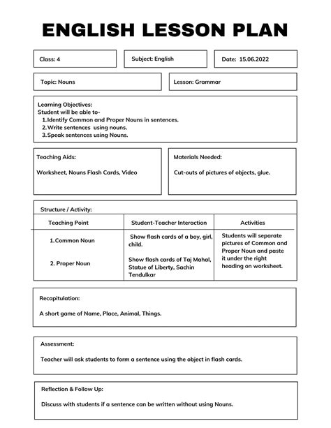 how to prepare a lesson plan example