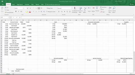 how to prepare general ledger accounts in excel