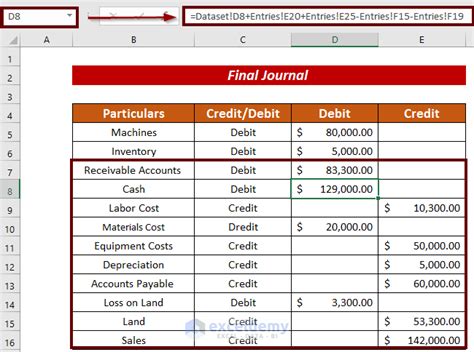 how to prepare journal entries in excel