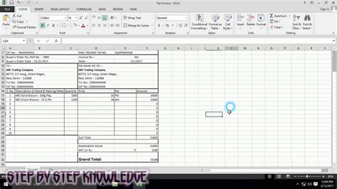 how to prepare tax invoice in excel