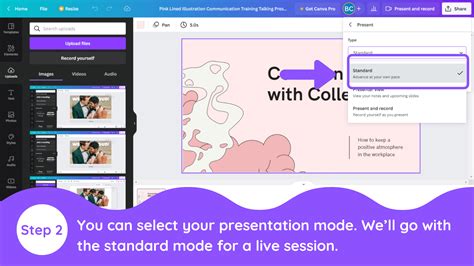 how to present a canva presentation in teams